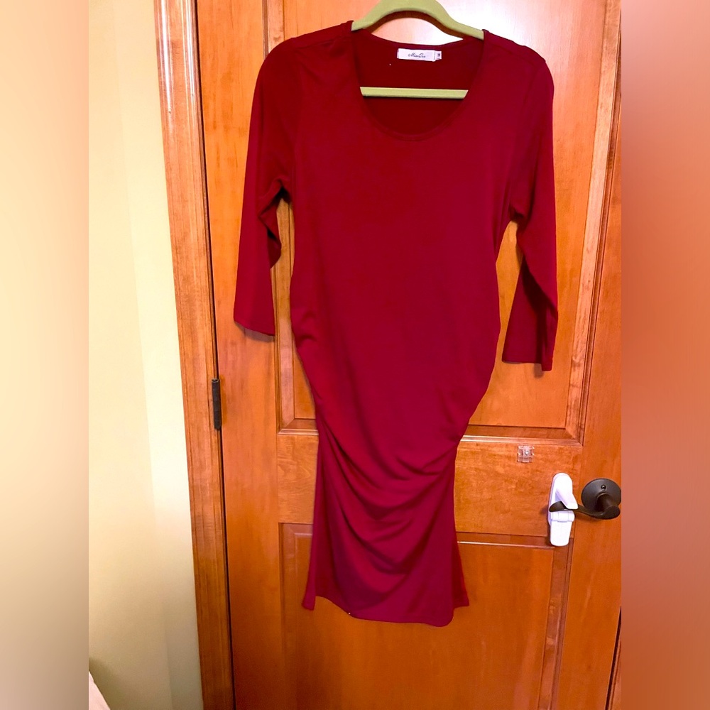 Mother Bee Red Maternity Dress